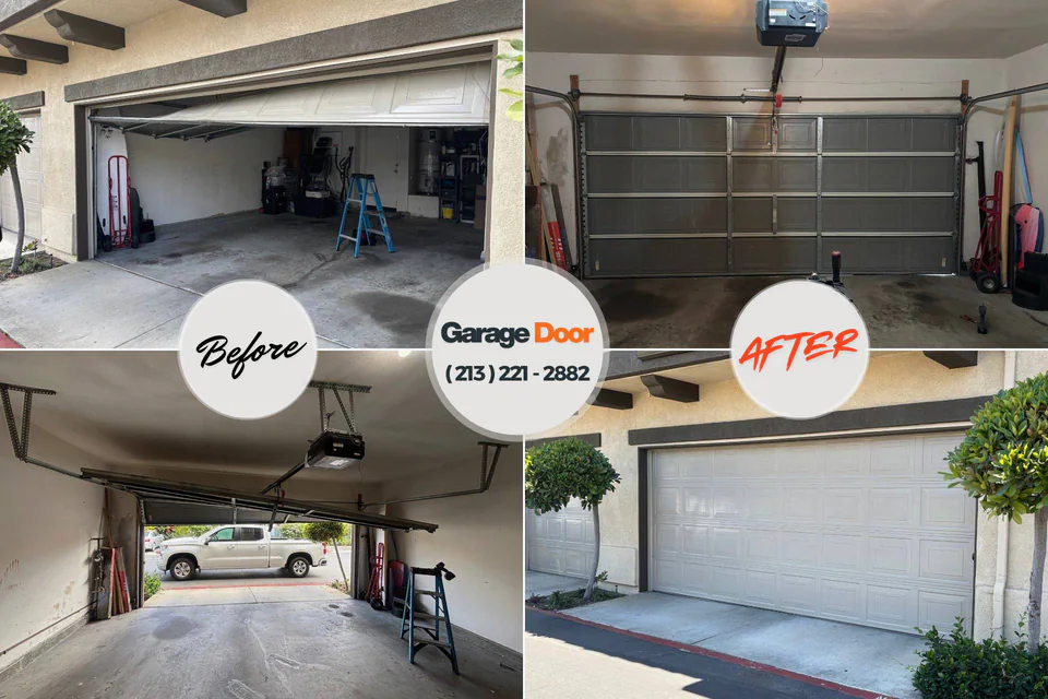 Before and after: garage door repair Bull Run, VA